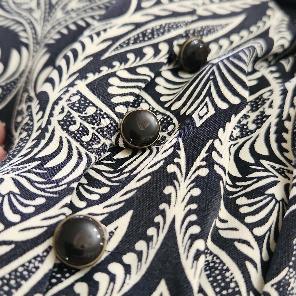 Anthropology Romper Size 4 Bohemian Lounge Paisley Fall Ruffle Sleeve - Picture 15 of 15